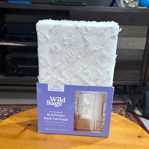 Wild Sage White Rod Pocket Back Tab Panel NWT